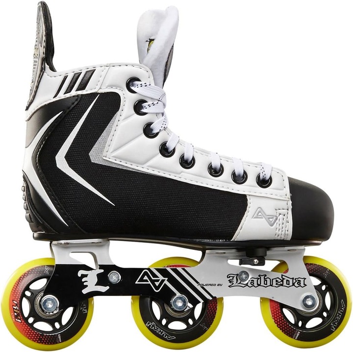 Alkali, Patine roller hockey szintetikus és textil anyagból, állítható junioroknak, 3 RPD Lite kerékkel, Fekete/Fehér, YTH 7-10