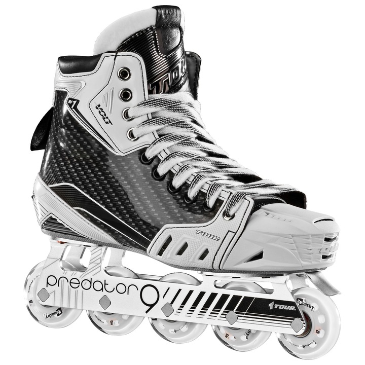 Tour, Patine roller hockey kompozit anyagból Sensor Fit Pro béléssel, Relay H2 memóriahabbal és D-Fenderrel, Volt KV1, Fekete/Fehér, 46 EU