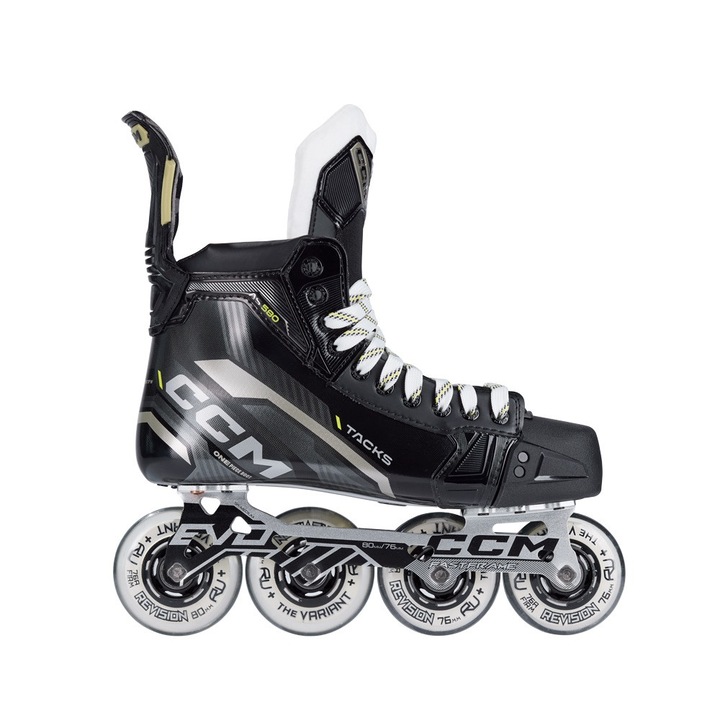 CCM, Szintetikus anyagból készült inline görkorcsolya, alumínium vázzal és 80/76 mm-es kerekekkel, Tacks AS580R INT, Fekete, JR-INT 6.5 - 41 Regular