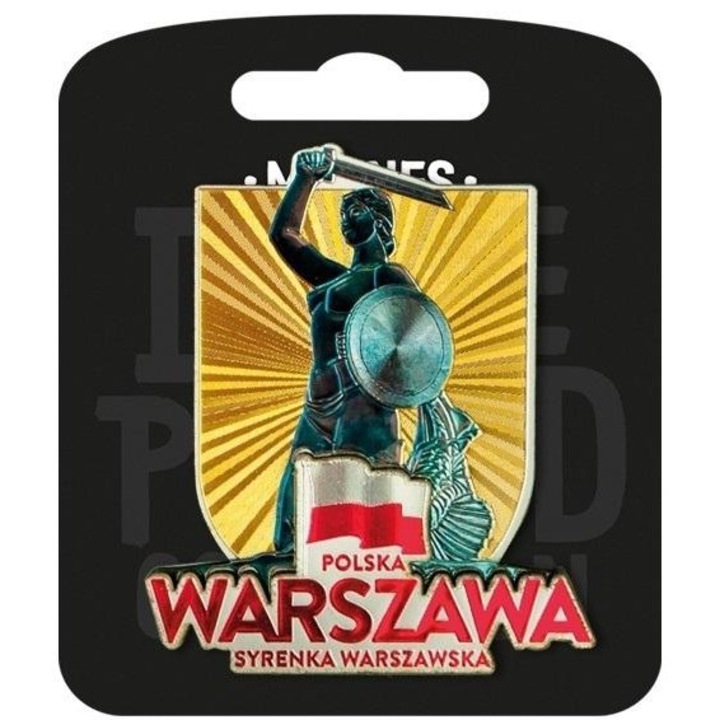 Magnet frigider Pan Dragon I love Poland multicolor 11.2x9.5cm