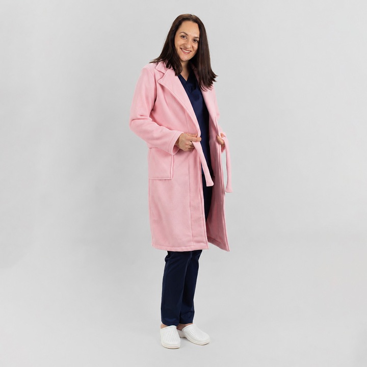 Halat Polar lung, culoare roz pudra B6, marime XL
