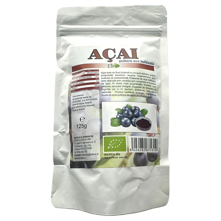 Acai pudra liofilizata BIO, 125g