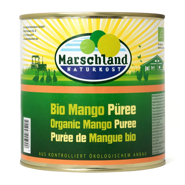 Bio mangópüré, 2650ml, Marschland Naturkost