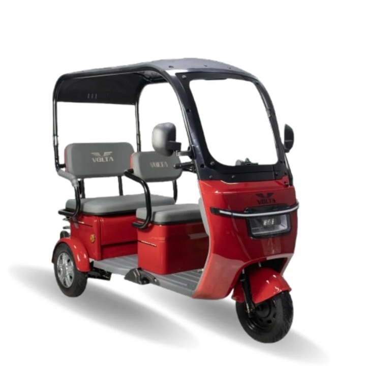 Tricicleta electrica 1000W, Voltarom VM5 ROSU, Fara permis, 72V, 20Ah, 25 Km/h, 58Km autonomie