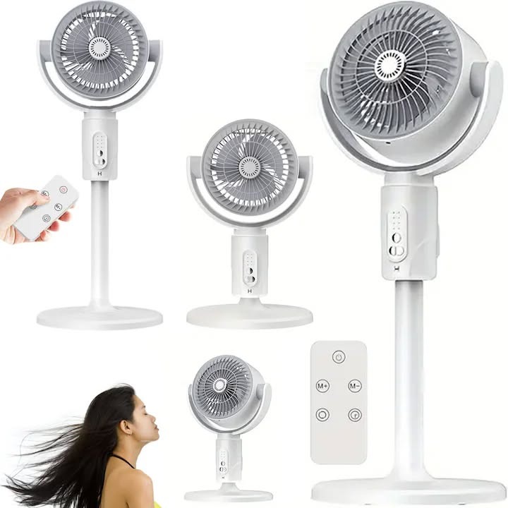 Csendes toronyventilátor 3 az 1-ben, off-grid támogatás 4000mAh akkumulátorral, 360°-os légkeringetés, 8 sebességfokozat, 5 szélmód, távirányító, 8 órás időzítő, aromaterápia és szúnyogriasztó, állítható magasság, Type-C töltés, fehér