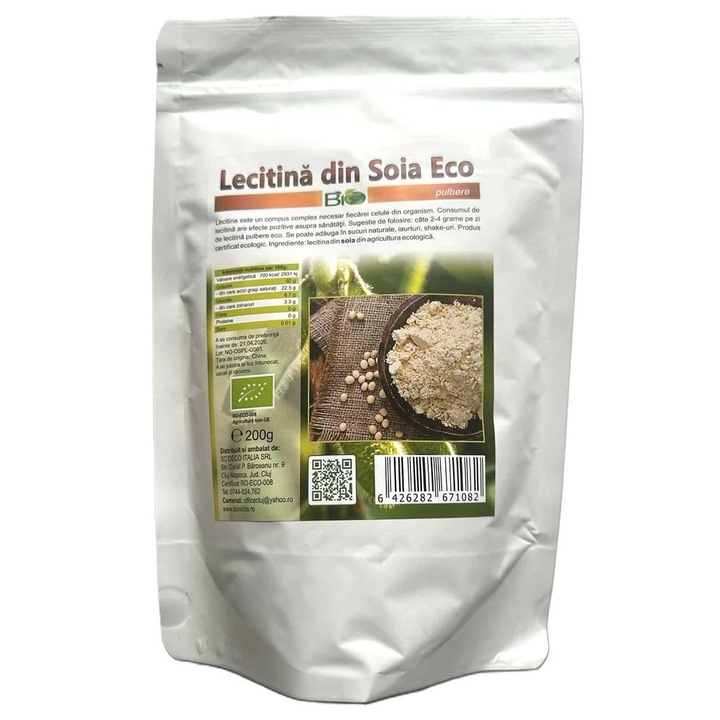 Lecitina de soia pulbere BIO, 200g