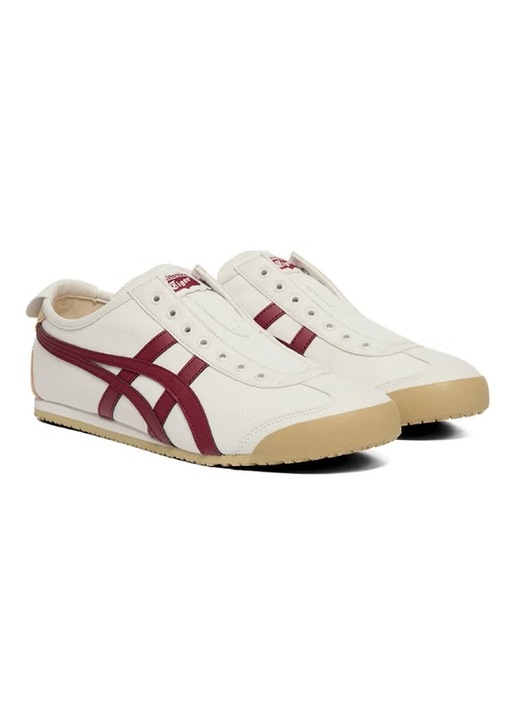 Férfi tornacipő, Onitsuka Tiger, MEXICO 66, slip-on, bézs/sötétvörös