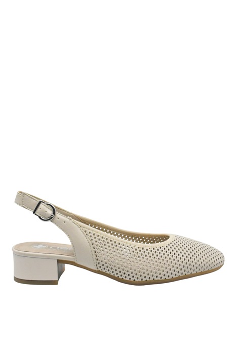 Pantofi slingback comozi Rieker bej din piele naturala model plasa RIK43458-60, Bej