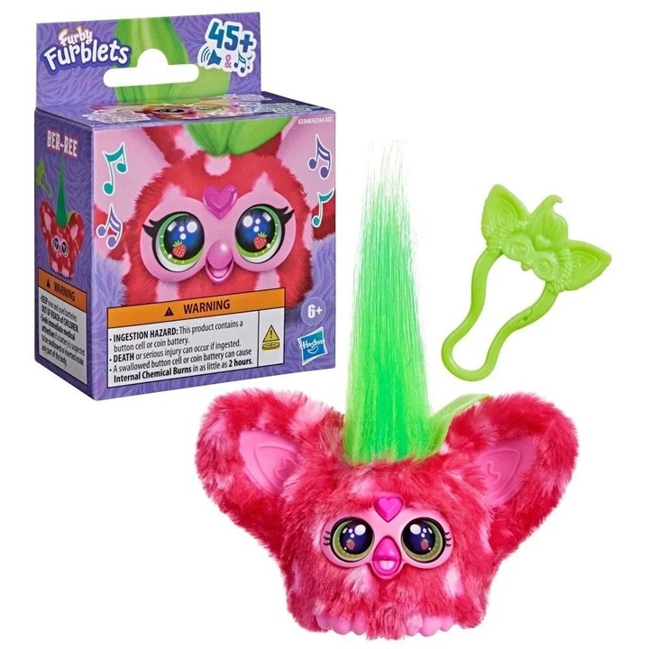 Figurina Furby Furblets interactiva, design rosu, 9.5x12.7x5.4cm