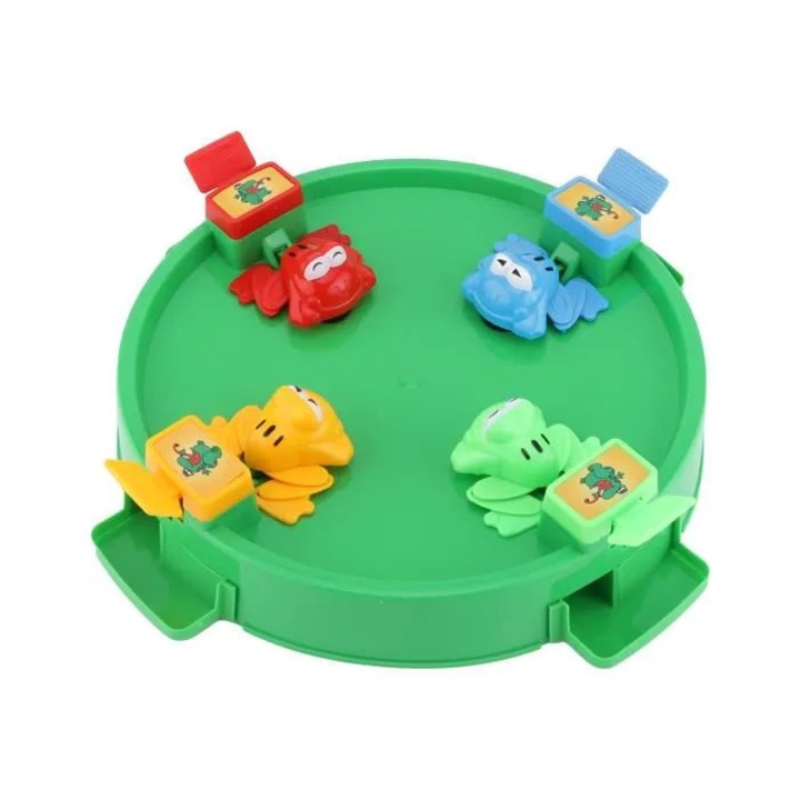 Éhes békák társasjáték, klasszikus, 3+ éves gyermekeknek, többszínű