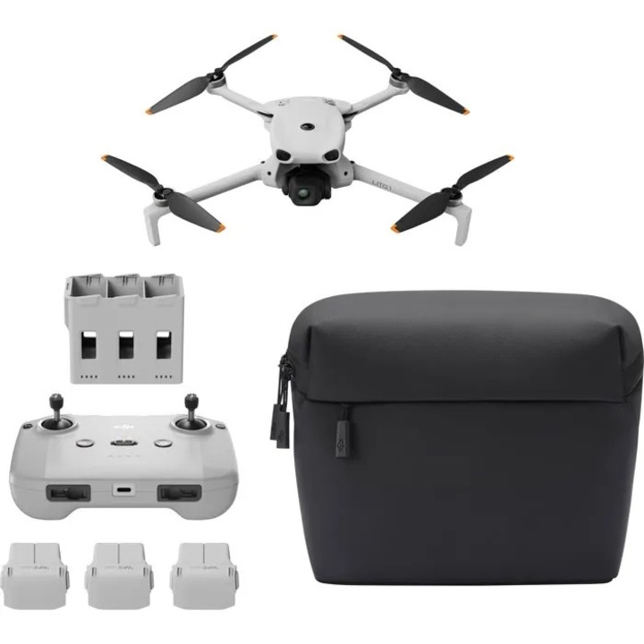 Drona quadcopter LITO X1 Pack Fly More, cu telecomanda RC-N3, Gri deschis, 3 baterii incluse