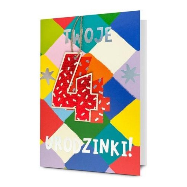 Felicitare de ziua, Pan Dragon, decorata, multicolor, 11.8x18cm