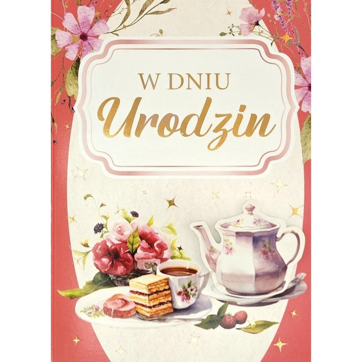 Felicitare YEKU 3K cu element auriu si autocolant multicolor 13.1x18.5cm