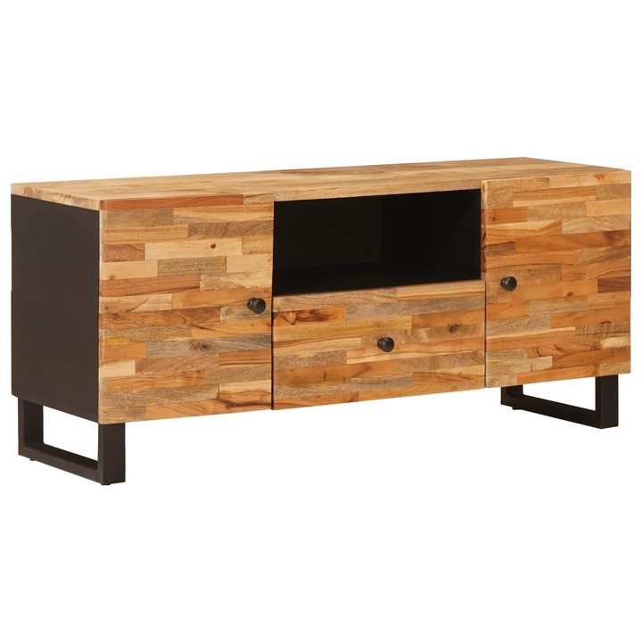 Cabinet TV cu raft Maro 105 x 33 x 46 cm vidaXL, Lemn de mango solid