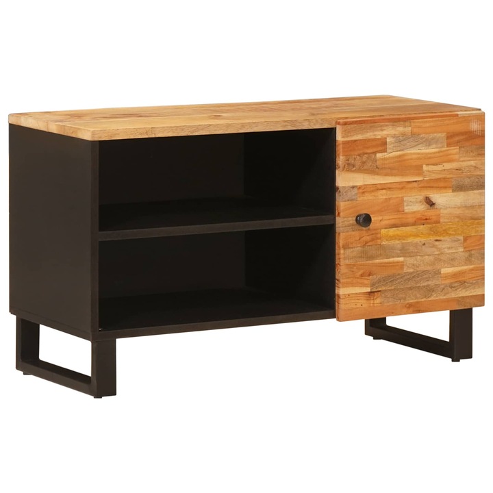Cabinet TV cu raft Maro 80 x 33 x 46 cm vidaXL, Lemn de mango solid
