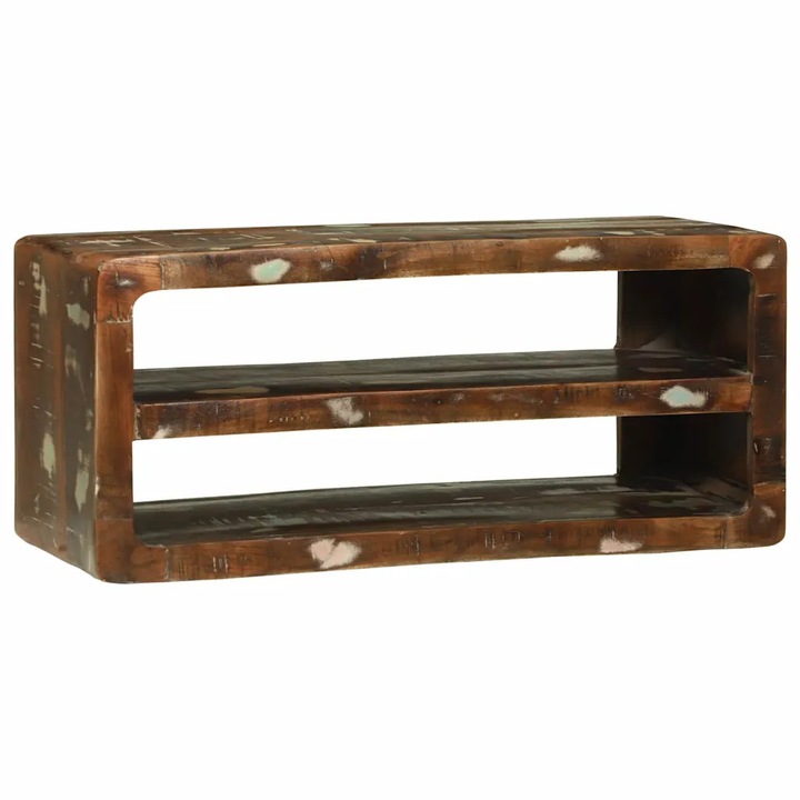 vidaXL TV szekrény Sokszínű 80 x 32 x 36 cm Tömör újrahasznosított fa 4104544