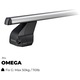 Bare transversale Menabo Omega aluminiu argintiu 28x47mm