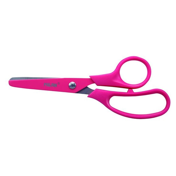 Foarfeca scolara Basic, 13.4 cm, lame din inox, Roz MILAN sku28