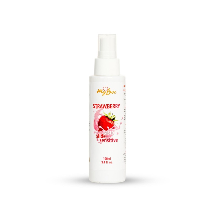 MyLove Taste Slide Sensitive intim gél, érzékeny bőrre, eper ízesítéssel, színtelen, 100 ml