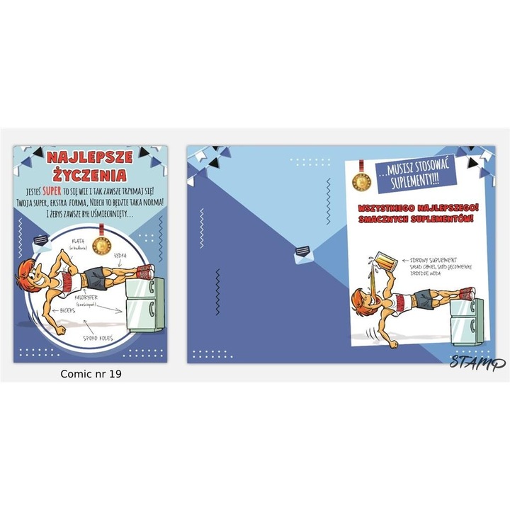 Felicitare Stamp Comic B6 cu plic, aniversare