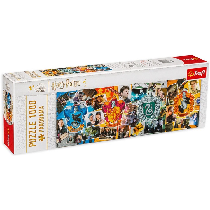 Puzzle panoramic Trefl din 1000 de piese - Harry Potter si Casele Hogwarts