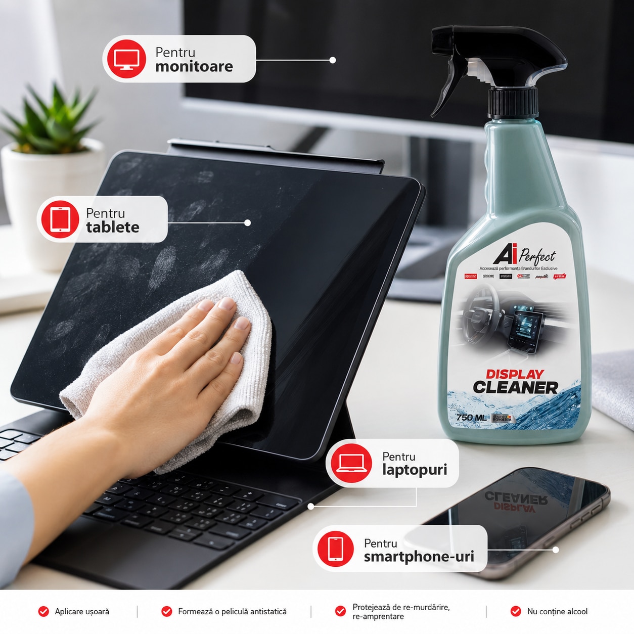 Solutie curatare ecrane Ai Perfect Display Cleaner, pentru display auto ...