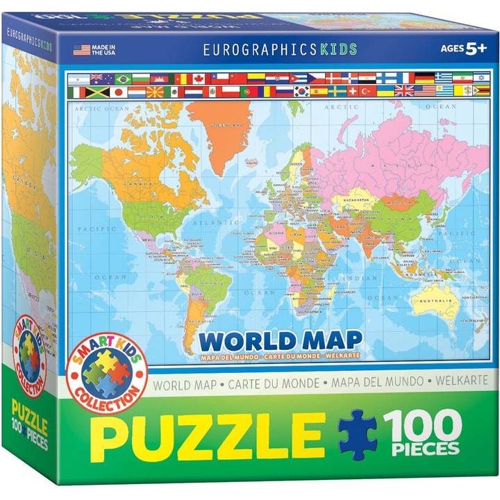 Puzzle Eurographics din 100 de piese – Harta lumii