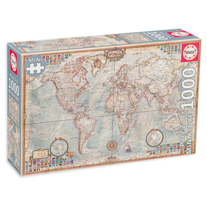 Puzzle Educa din 1000 de mini piese - Harta politica a lumii, miniatura