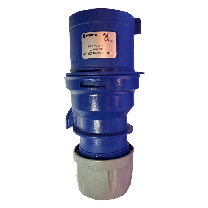 Fisa industriala Wurth CEE, 32A, 200-250V, 2P+E, IP44, Albastru