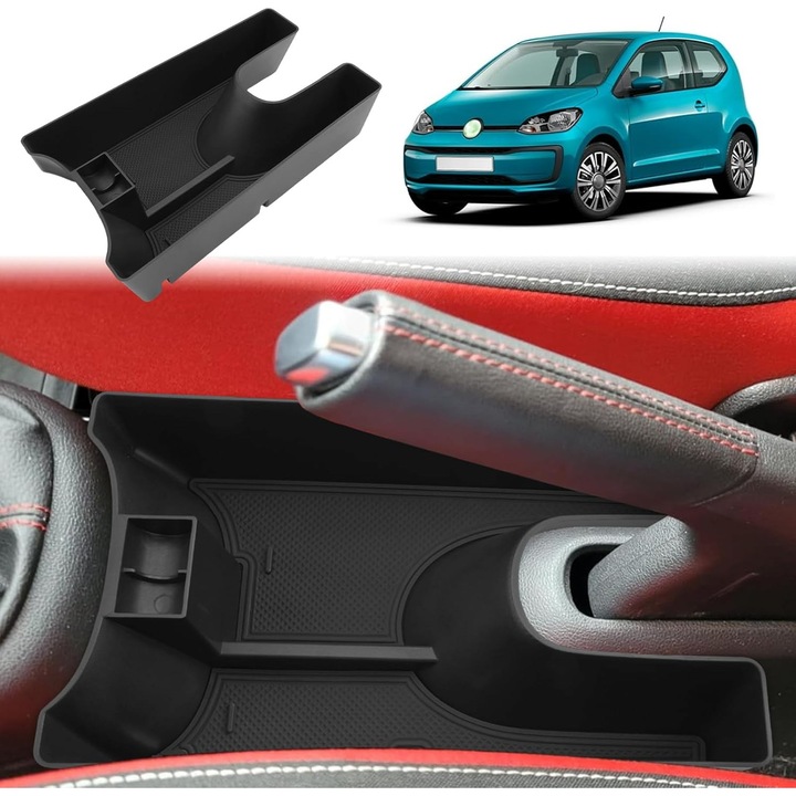 Középkonzol rendszerező VW UP Seat Mii Skoda Citigo (2013-2023) modellekhez, tárolótálca érmetartóval, prémium ABS