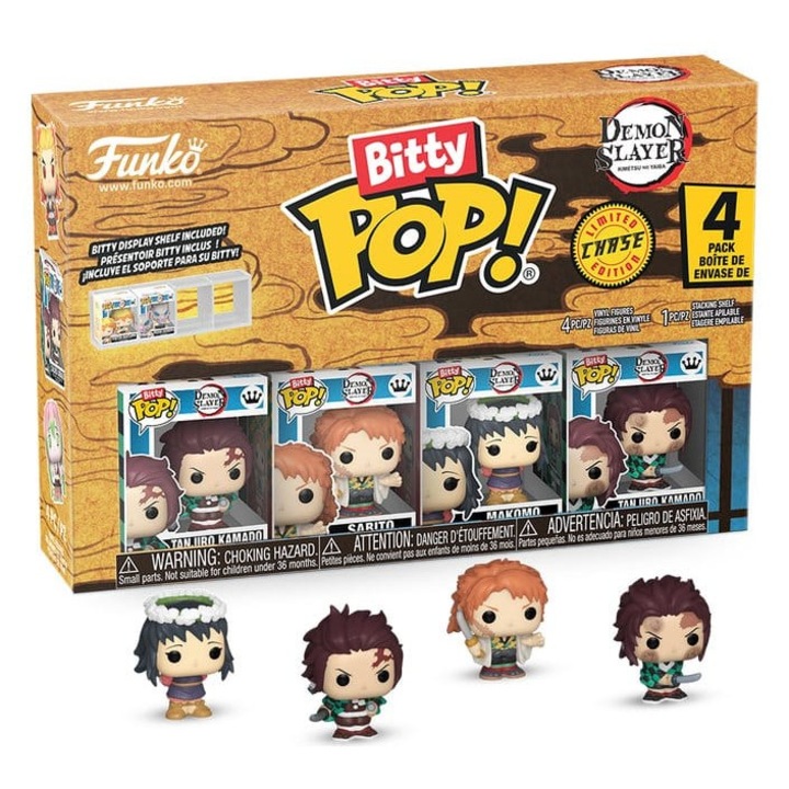 Funko Bitty POP! Demon Slayer Tanjiro figura készlet, vinyl, 2,5 cm magasság, többszínű, 4 db
