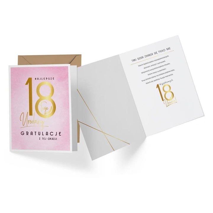 Felicitare Kukartka 18, eleganta, holografica, cu plic, multicolor, 140x190 mm