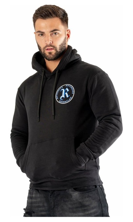 Férfi pulóver CID, Ravenclaw, fekete, kapucnis