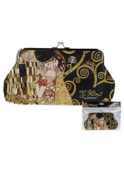 Carmani Klimt festményes nagyméretű női pénztárca, többszínű