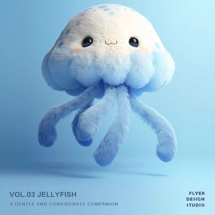 Plüss játék, medúza, 20cm