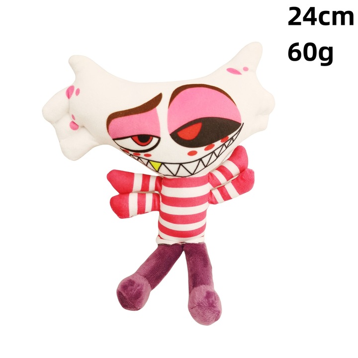 Jucarie din plus Hazbin Hotel Hell Inn Clown, moale si confortabil, potrivit pentru bebelusi, Multicolor, 24 cm