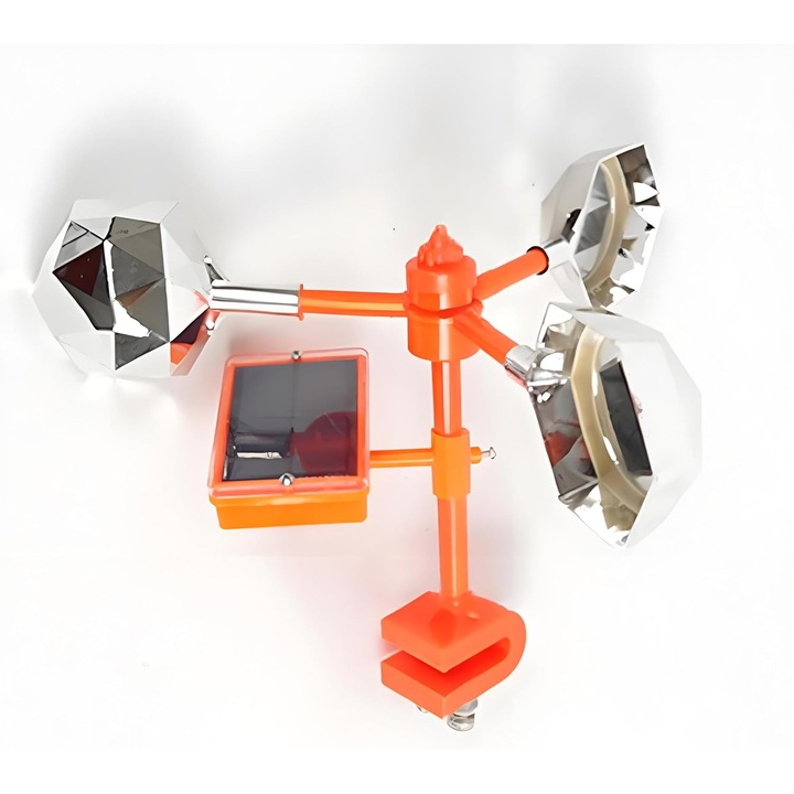 Reflector pentru descurajarea pasarilor si girueta cu sunet, cutie vocala inteligenta alimentata cu energie solara la 360°, reflectorizanta pentru a speria pasarile din curte, terasa sau ferma