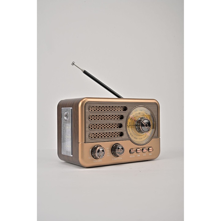 Retro tranzisztoros rádió elemmel, AM, FM, SW, kicsi és újratölthető hordozható rádió, TF kártya kompatibilis, AUX bemenet és USB MP3 lejátszó