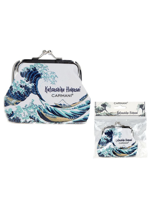 Portofel dama Carmani Hokusai Valul mare in Kanagawa mic