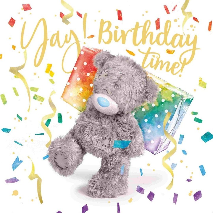 Felicitare 3D holografica Carte Blanche, Me To You, cu ursulet si cadou, produs licentiat, Multicolor