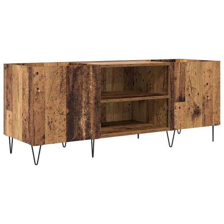 vidaXL Hanglemez szekrény Öreg fa 121 x 38 x 48 cm Műszaki fa és vas 881789