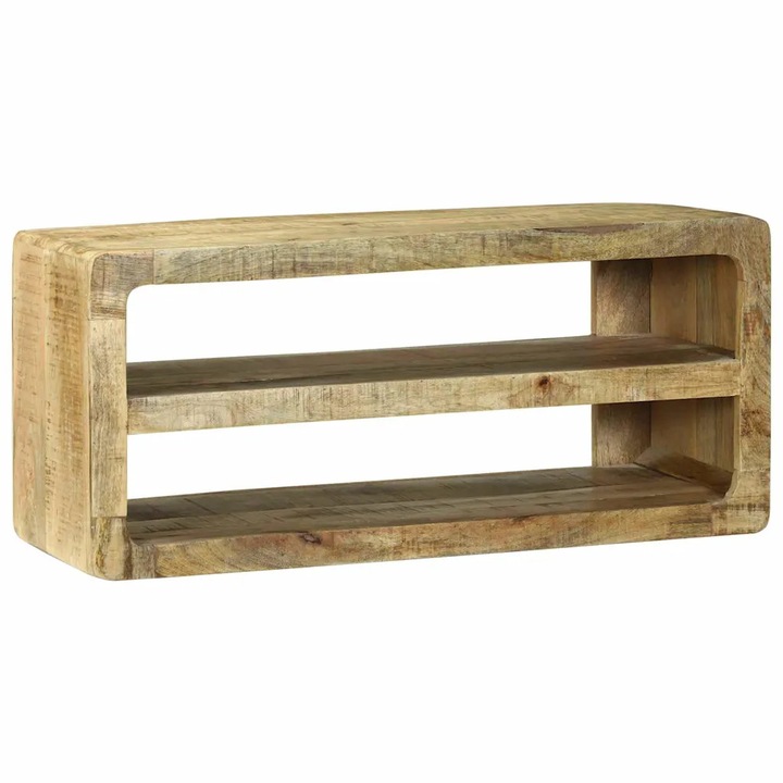 vidaXL TV szekrény polcokkal Barna 80 x 32 x 36 cm Tömör mangófa 4104543