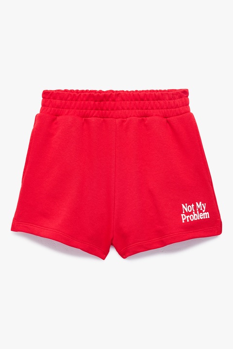 KOTON, Pantaloni scurti din amestec de bumbac, Rosu