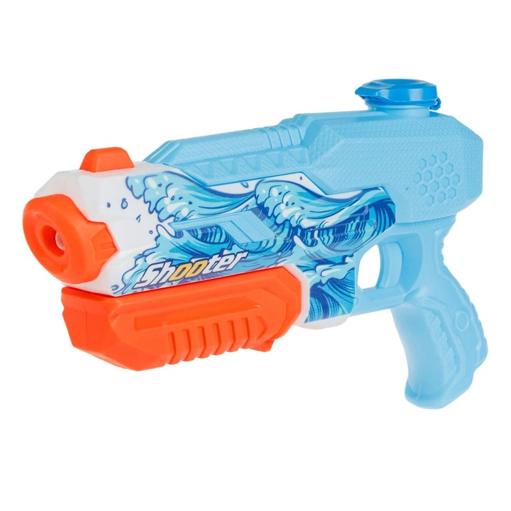 Пластмасов Воден Пистолет, Graffiti Shooter Модел, За Игри Във Вода, 30.5x5.5x18.5 см, Синьо-Оранжев