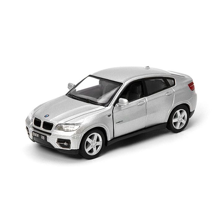 Kinsmart BMW X6 fém modellautó, 1:36, ezüst, 162x77x72mm