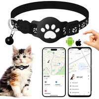 Tracker GPS pentru animale de companie, Bedee, Mini localizator pentru pisici, Reglabila, Anti-pierdere, Rezistent La Apa, compatibil cu iOS si Android, Urmarire in Timp Real, Durabila, Dispozitiv de urmarire cu zgarda, Negru