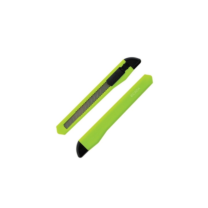 Cutter 9 mm, ergonomic, cu lama metalica retractabila ECADA sku11