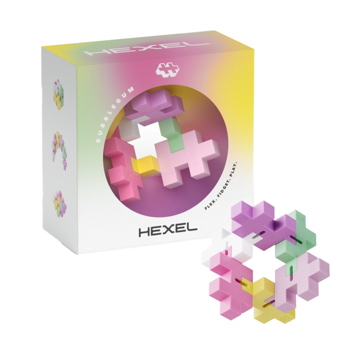 HEXEL Spectrum - Креативна фиджет играчка - Plus Plus, Bubblegum