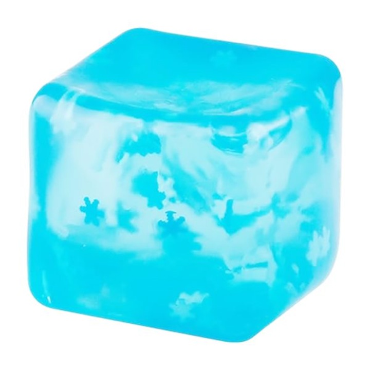 Cub Fidget 3D, Flippy, Model Cub de Gheata cu Fulgi, Jucarie Antistres pentru Copii/Adulti, Comprimabil cu Revenire Lenta, 180 g, 5.5x5.5x5.5 cm, Albastru
