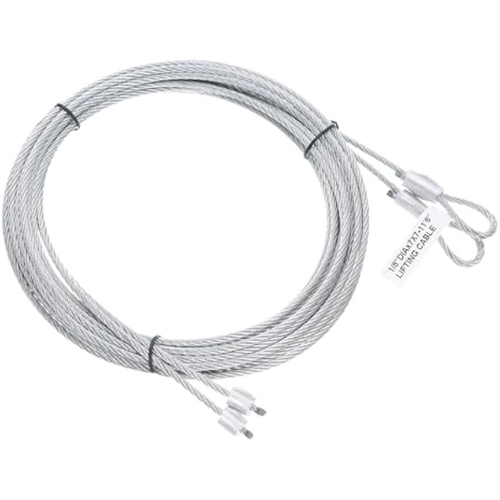 Cablu usa de garaj, cablu de ridicare pentru arc de torsiune, otel galvanizat, diametru 3 mm, lungime 3.5 m/11.6 ft, argintiu, 2 bucati